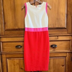 Boden Colorblock Midi Dress - Red, Pink, White